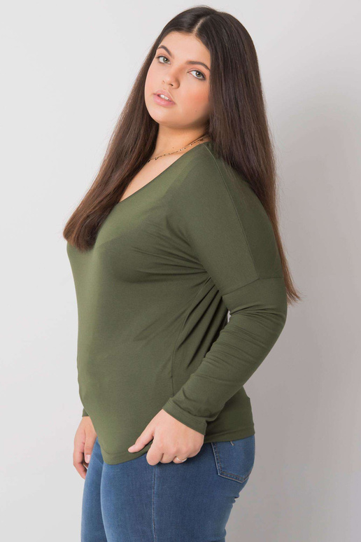 Khaki Plain Halenka Plus Size Elisa