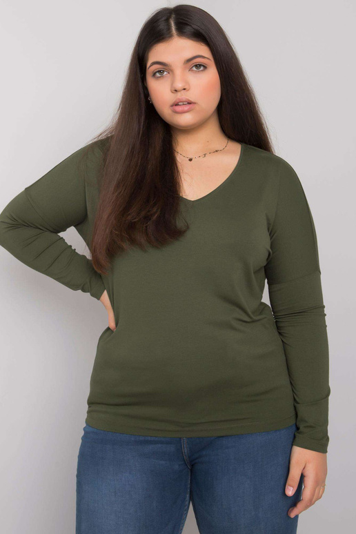 Khaki Plain Halenka Plus Size Elisa