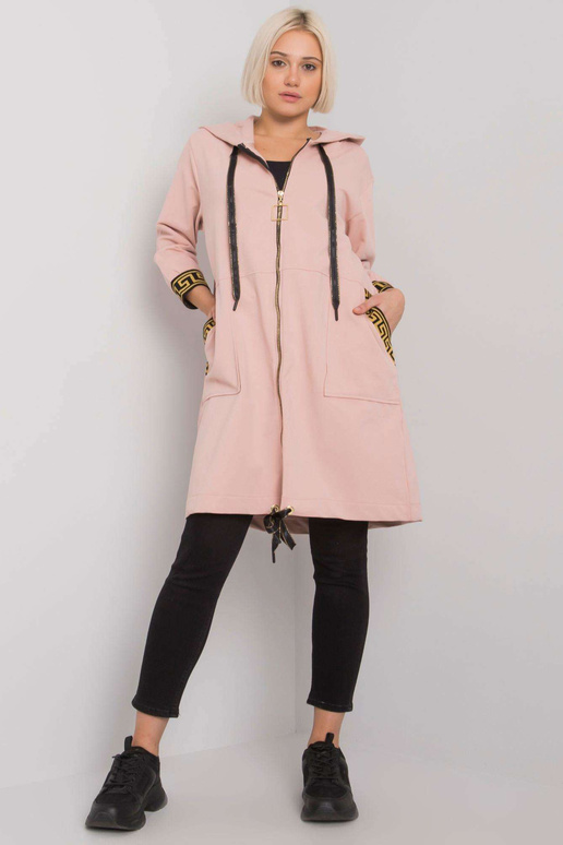 Špinavě růžová dámská mikina s kapucí...