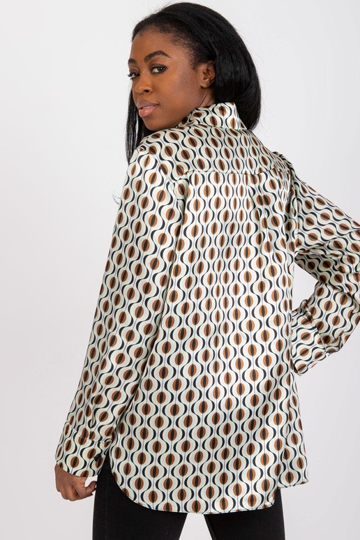 Béžová asymetrická košile s potiskem