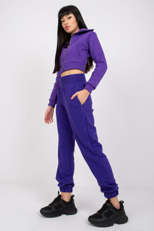 Tmavě fialové tepláky s kapsami RUE...