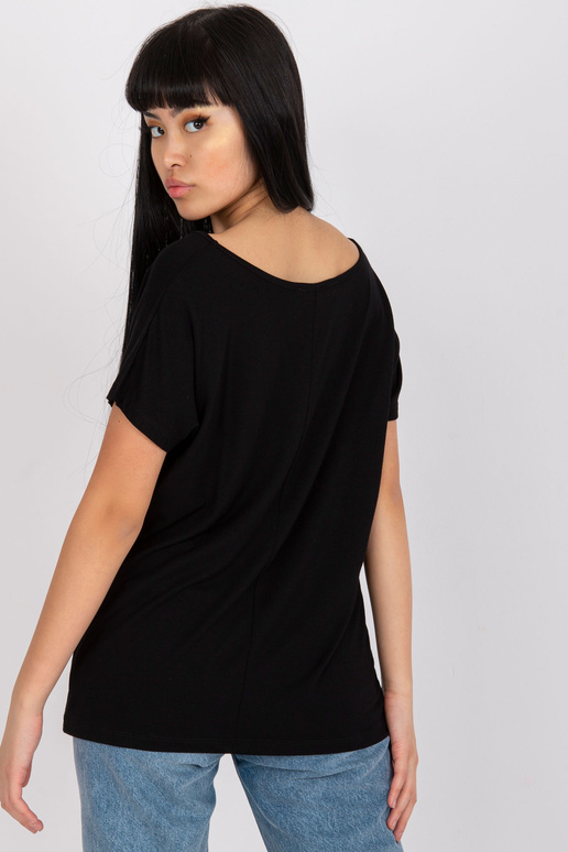 Černé jednobarevné tričko Aileen viskóza