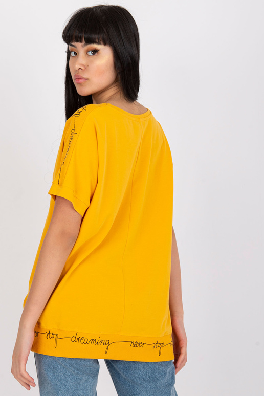 Světle oranžová bavlněná halenka pro...