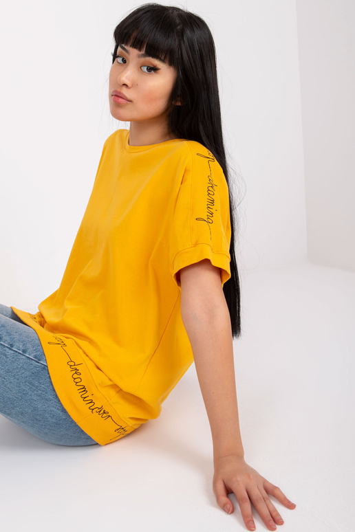 Světle oranžová bavlněná halenka pro...