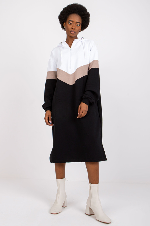 Bíločerné mikinové šaty s kapucí Irem...