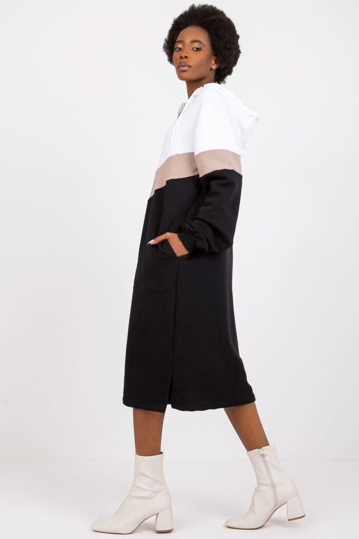 Bíločerné mikinové šaty s kapucí Irem...