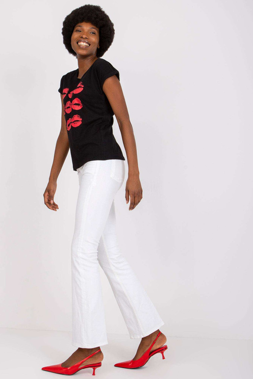 Černé tričko s potiskem Malvina MAYFLIES Černé tričko s potiskem Malvina MAYFLIES