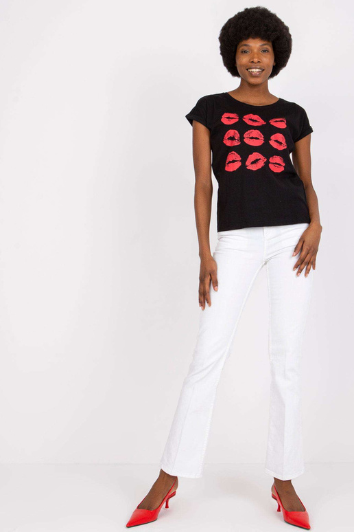 Černé tričko s potiskem Malvina MAYFLIES Černé tričko s potiskem Malvina MAYFLIES