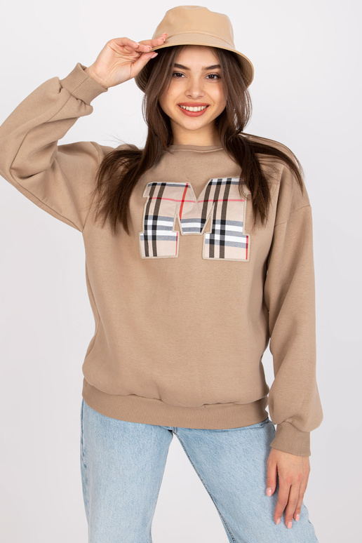 Tmavě béžová mikina dámská oversize...