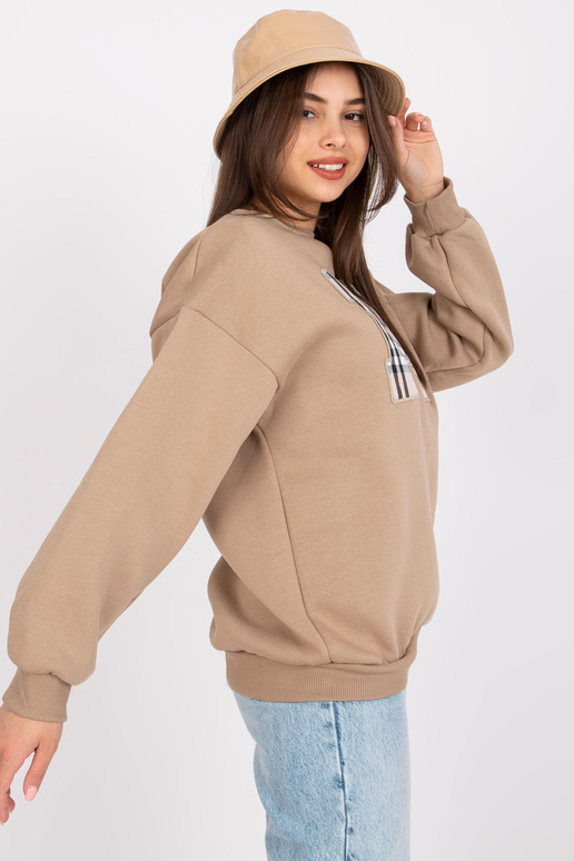 Tmavě béžová mikina dámská oversize...