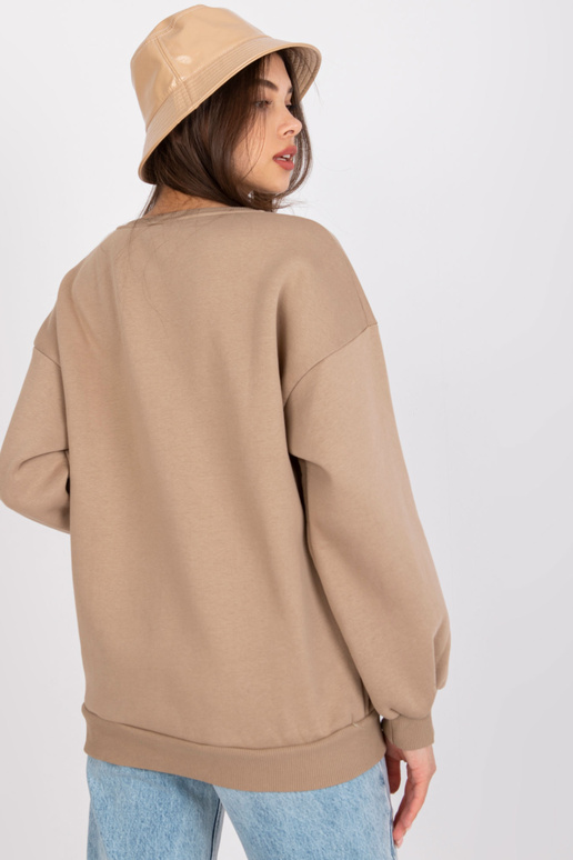 Tmavě béžová mikina dámská oversize...