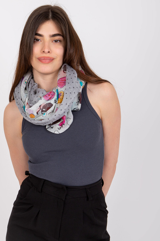 Bílo-šedá zavinovačka s potiskem