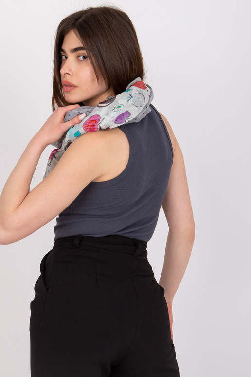 Bílo-šedá zavinovačka s potiskem