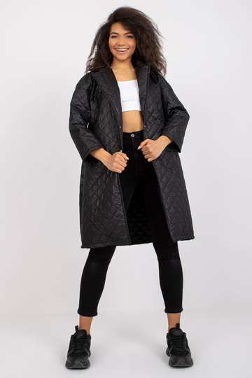 Černý prošívací kabát Sofia