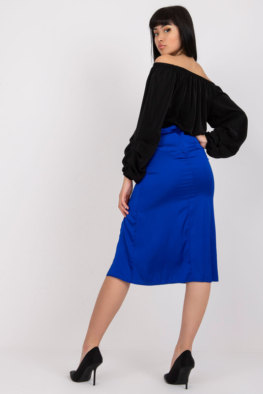 Kobaltová tužková sukně s vysokým... Kobaltová tužková sukně s vysokým...