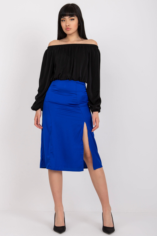 Kobaltová tužková sukně s vysokým... Kobaltová tužková sukně s vysokým...