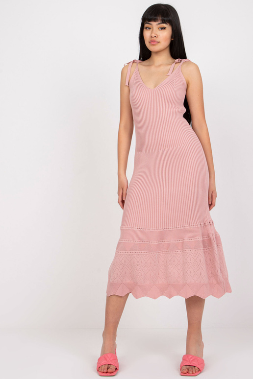 Špinavé růžové pruhované šaty s...