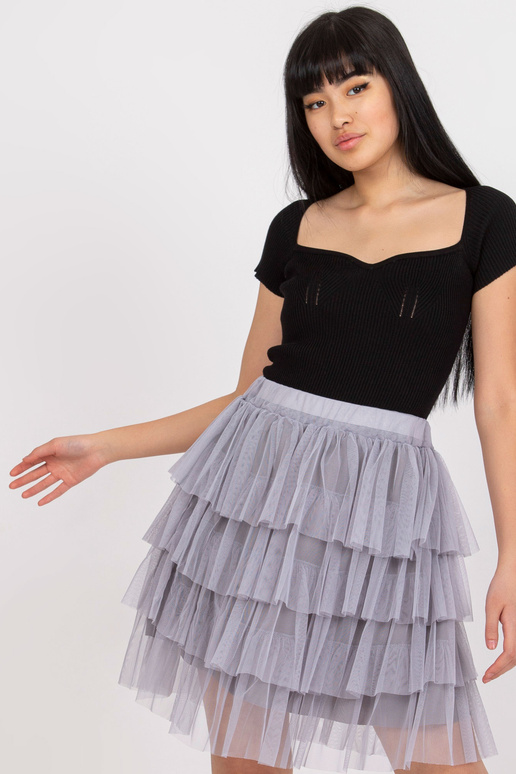 Šedá tylová sukně s volány a... Šedá tylová sukně s volány a...