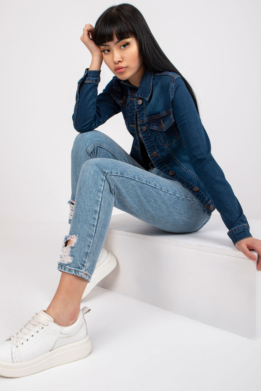 Tmavě modrá dámská bavlněná džínová...