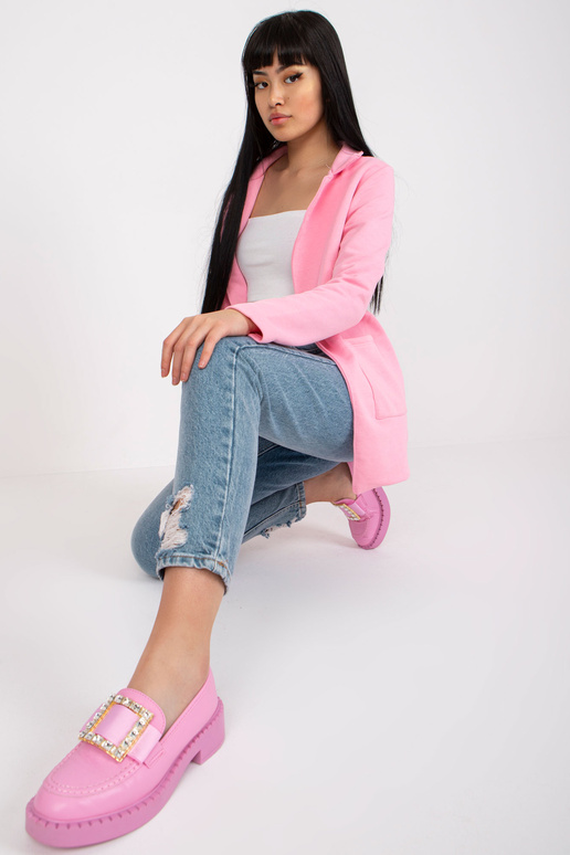 Světle růžová mikinová bunda s...