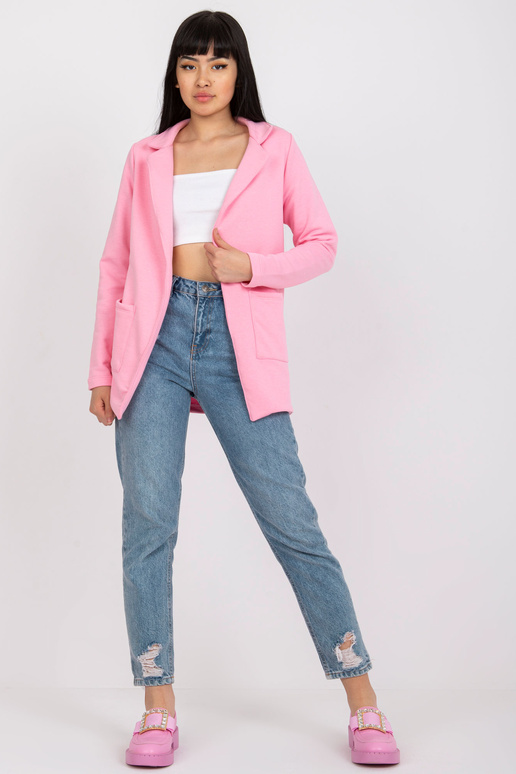 Světle růžová mikinová bunda s...