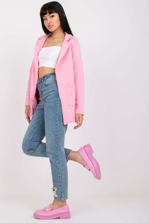 Světle růžová mikinová bunda s...