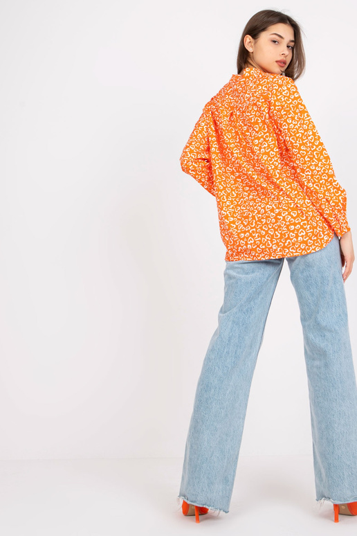 Oranžová volná halenka s potiskem Inesa