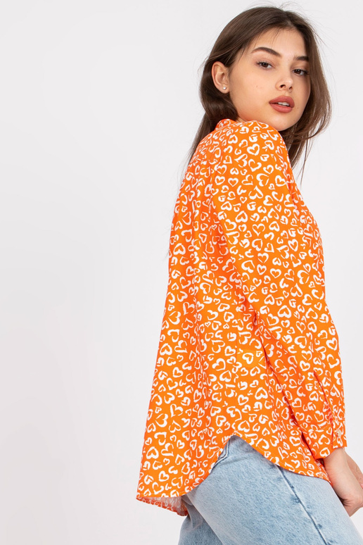 Oranžová volná halenka s potiskem Inesa