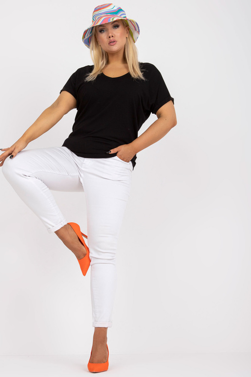 Černá plus size halenka s viskózou Dina