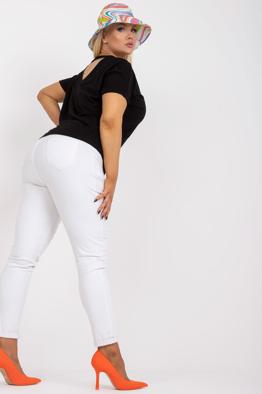 Černá plus size halenka s viskózou Dina