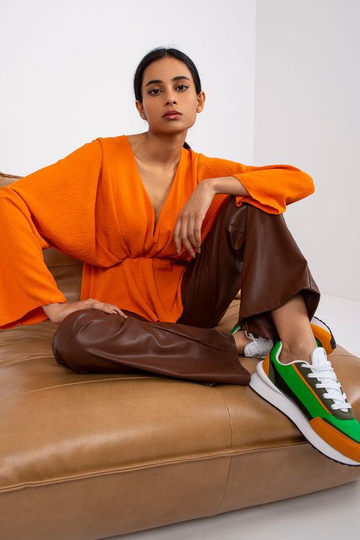 Oranžová halenka s volánem Raquela