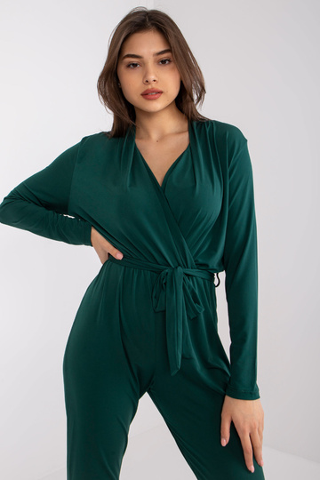 Tmavě zelený overal se... 2