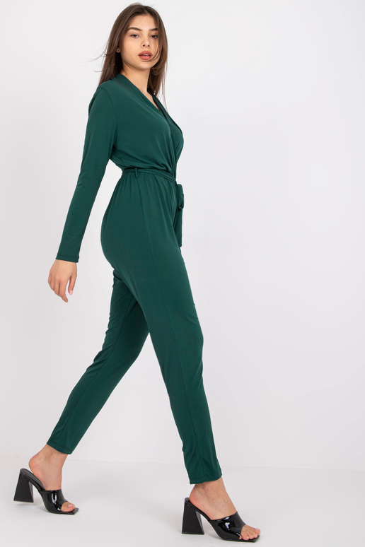 Tmavě zelený overal se zavinovacím...