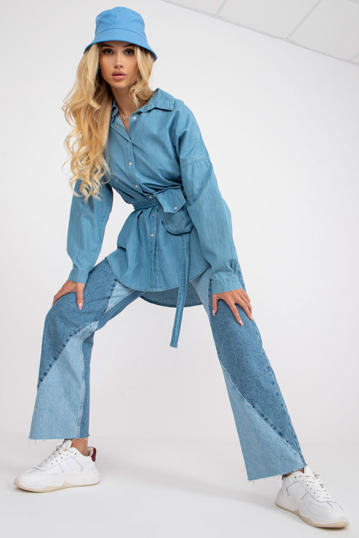 Modrá oversized bavlněná košile RUE...