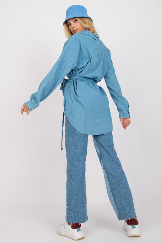 Modrá oversized bavlněná košile RUE...