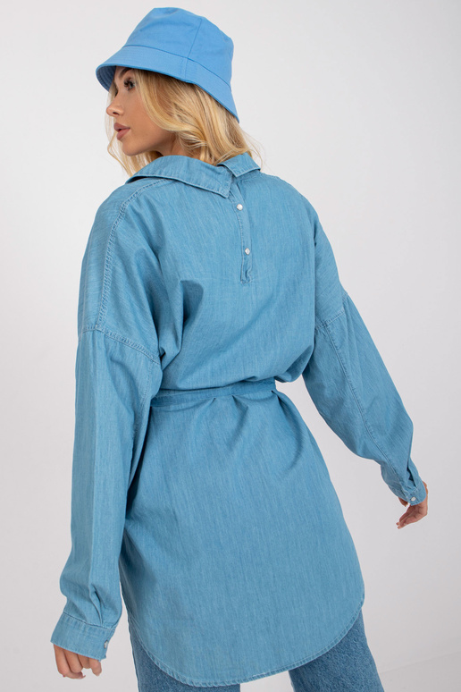 Modrá oversized bavlněná košile RUE...