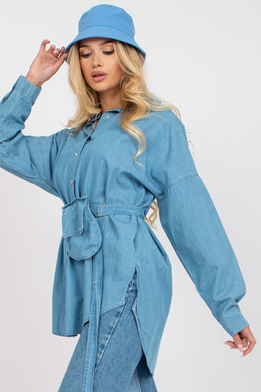 Modrá oversized bavlněná košile RUE...