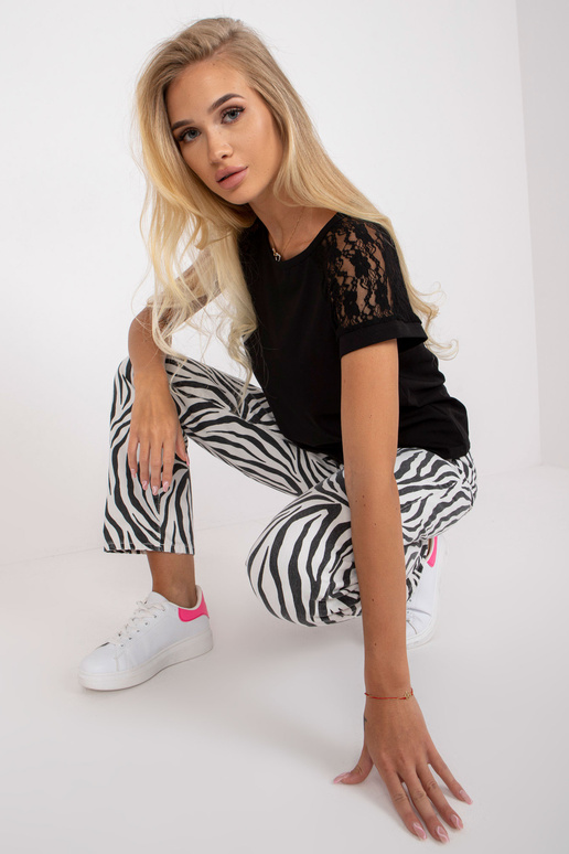 Černá ležérní bavlněná halenka RUE PARIS