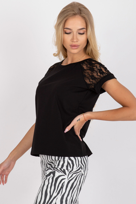 Černá ležérní bavlněná halenka RUE PARIS