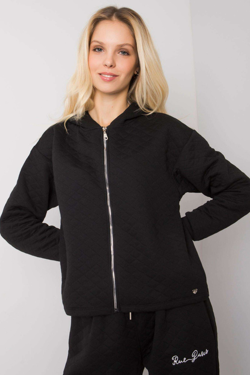 Černá prošívaná mikina basic Melanie