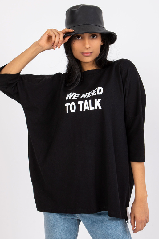 Černá halenka s titulky Olivia RUE PARIS