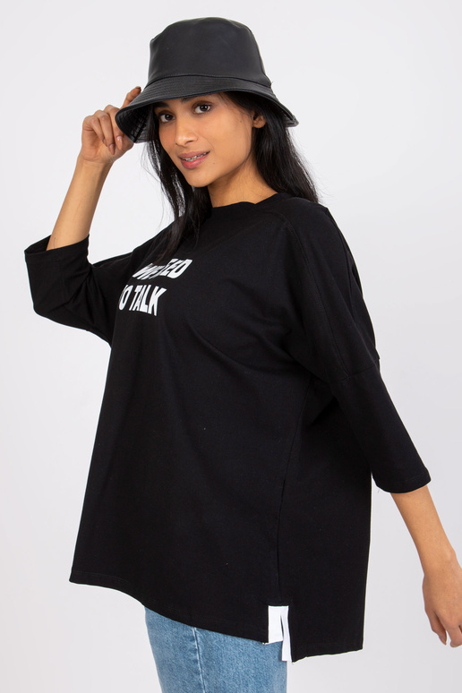 Černá halenka s titulky Olivia RUE PARIS