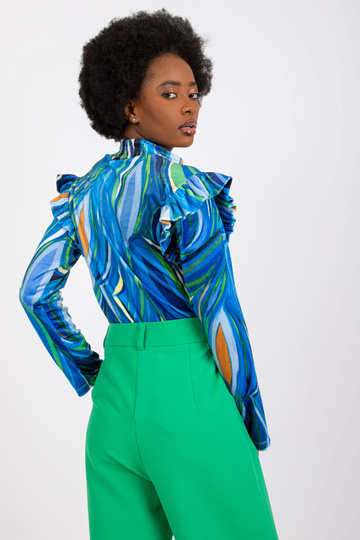 Modrá velurová halenka s... 2