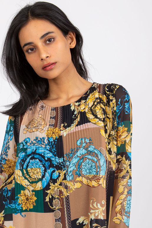 Černo-béžová volná halenka s potisky... Černo-béžová volná halenka s potisky...