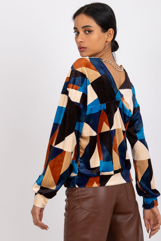 Modrá a hnědá vzorovaná velurová... Modrá a hnědá vzorovaná velurová...