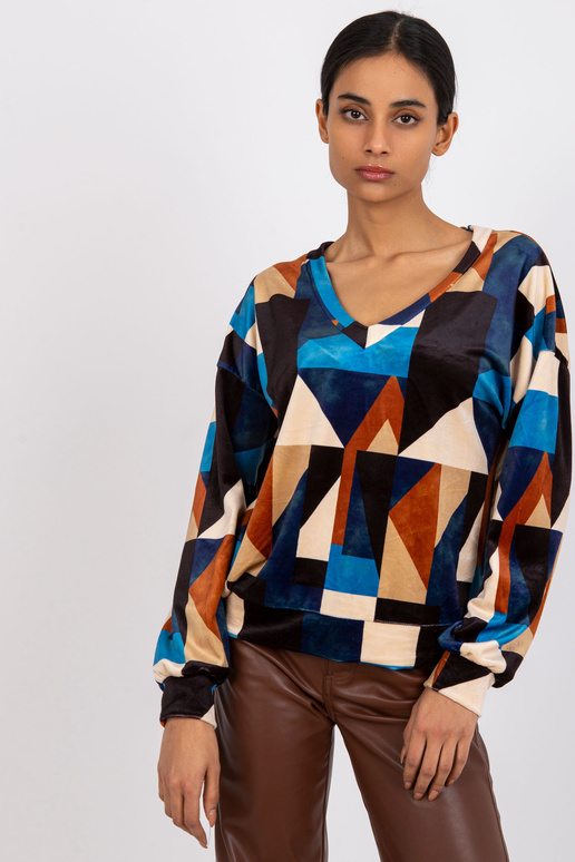 Modrá a hnědá vzorovaná velurová... Modrá a hnědá vzorovaná velurová...