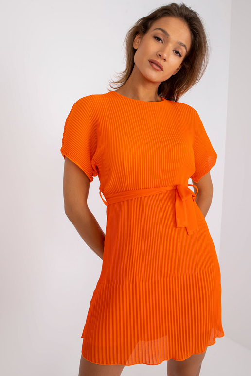 Oranžové šaty Mathilde s kulatým...