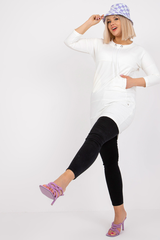 Ecru mikinová tunika plus size bavlna... Ecru mikinová tunika plus size bavlna...