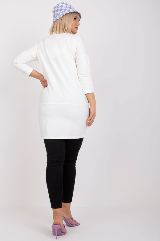 Ecru mikinová tunika plus size bavlna... Ecru mikinová tunika plus size bavlna...