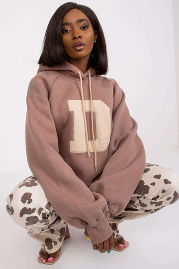 Hnědá oversize mikina s...